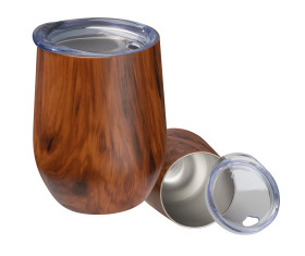 Taza de acero inoxidable con aspecto de madera Brighton