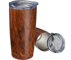 Taza de acero inoxidable con aspecto de madera Costa Rica